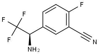 5-((1R)-1-AMINO-2,2,2-TRIFLUOROETHYL)-2-FLUOROBENZENECARBONITRILE 结构式