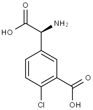 5-[(S)-amino(carboxy)methyl]-2-chlorobenzoic acid 结构式