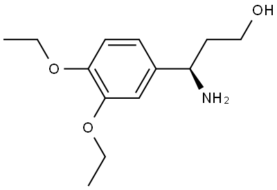 (3R)-3-AMINO-3-(3,4-DIETHOXYPHENYL)PROPAN-1-OL 结构式