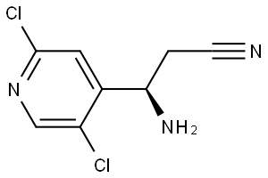 (3R)-3-AMINO-3-(2,5-DICHLOROPYRIDIN-4-YL)PROPANENITRILE 结构式