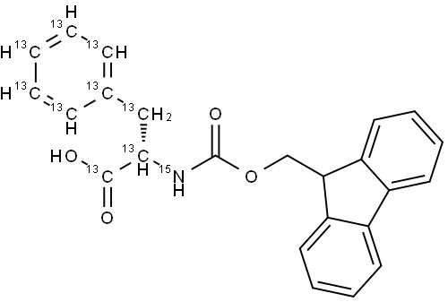 L-Phenylalanine-13C9,15N,  N-Fmoc  derivative,  N-(9-Fluorenylmethoxycarbonyl)-L-phenylalanine-13C9,15N 结构式