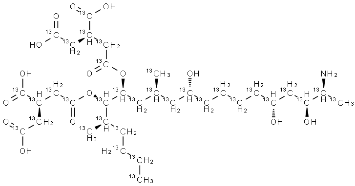 伏马菌素 B1-13C34 溶液 结构式