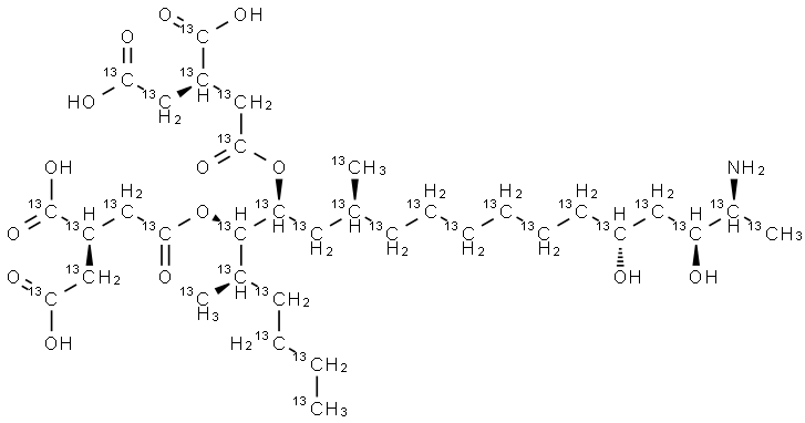 伏马菌素 B2-13C34 溶液 结构式