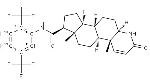 (1S,3aS,3bS,5aR,9aR,9bS,11aS)-N-[2,5-bis(trifluoromethyl)phenyl]-9a,11a-dimethyl-7-oxo-1,2,3,3a,3b,4,5,5a,6,9b,10,11-dodecahydroindeno[5,4-f]quinoline-1-carboxamide 结构式