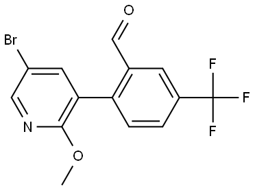 2-(5-Bromo-2-methoxy-3-pyridinyl)-5-(trifluoromethyl)benzaldehyde 结构式