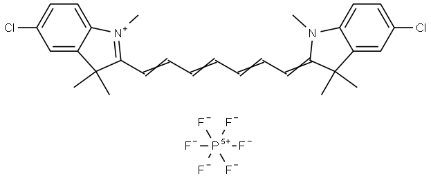 5-氯-2-[7-(5-氯-1,3-二氫-1,3,3-三甲基-2H-吲哚-2-亞基)-1,3,5-庚三烯-1-基]-1,3,3-三甲基-3H-吲哚六氟磷酸鹽 结构式