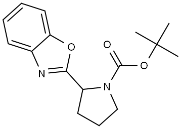 2-(苯并[D]恶唑-2-基)吡咯烷-1-羧酸叔丁酯 结构式