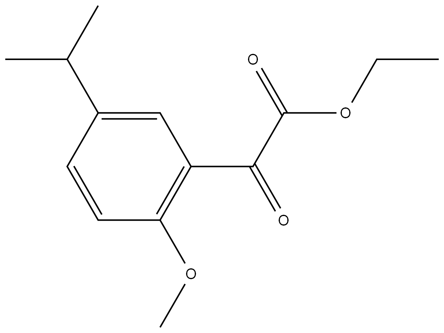 Ethyl 2-methoxy-5-(1-methylethyl)-α-oxobenzeneacetate 结构式