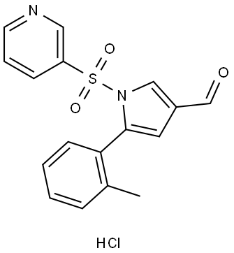 1-(吡啶-3-基磺酰基)-5-(邻甲苯基)-1H-吡咯-3-甲醛 盐酸盐 结构式