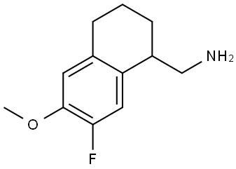 7-Fluoro-1,2,3,4-tetrahydro-6-methoxy-1-naphthalenemethanamine 结构式