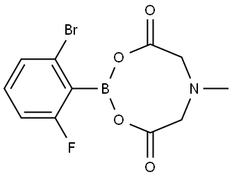 2-溴-6-氟苯硼酸甲基亚氨基二乙酸酯 结构式