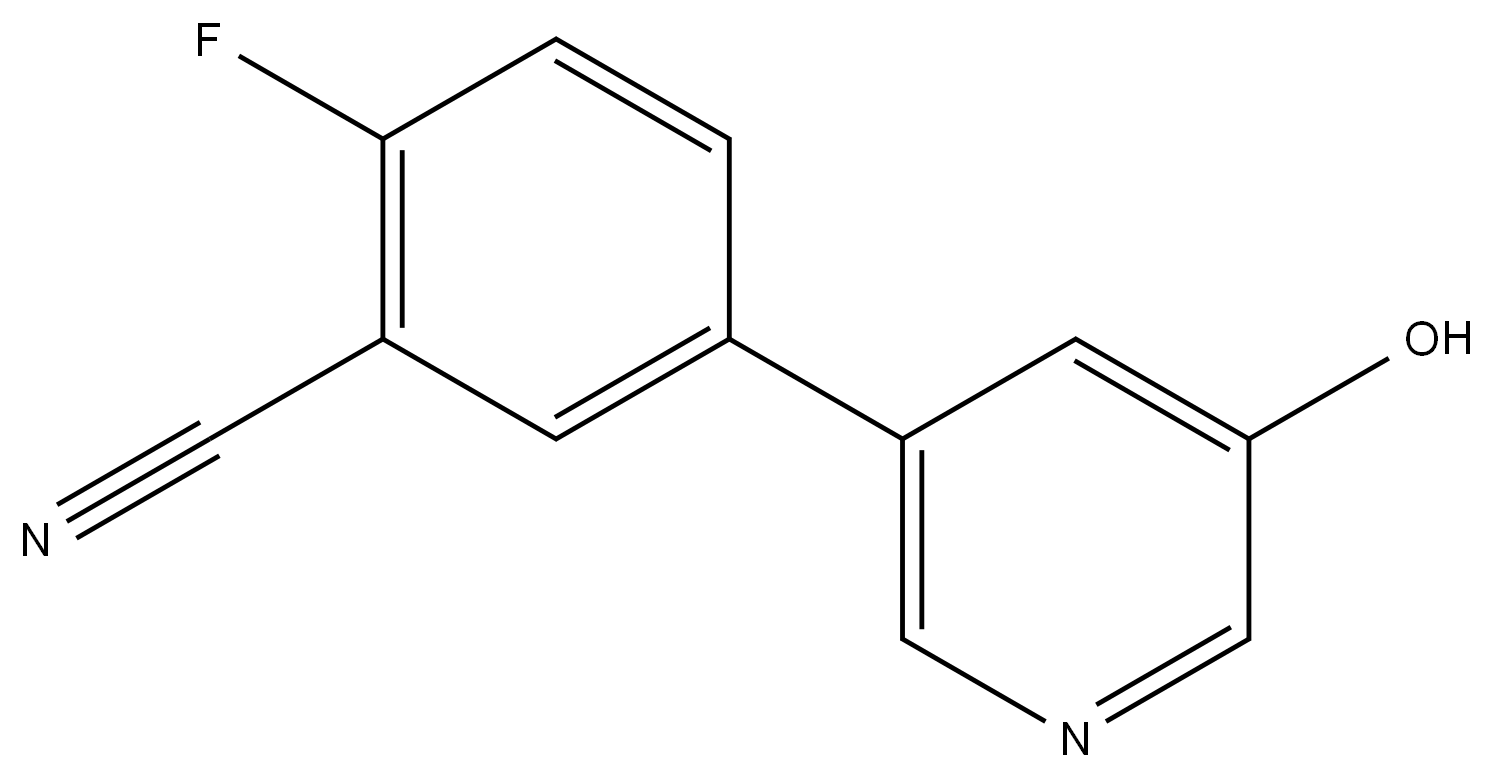 2-Fluoro-5-(5-hydroxy-3-pyridinyl)benzonitrile 结构式