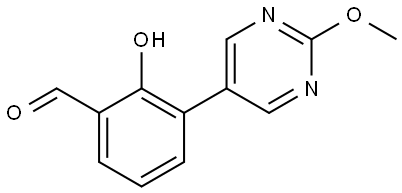 2-Hydroxy-3-(2-methoxy-5-pyrimidinyl)benzaldehyde 结构式