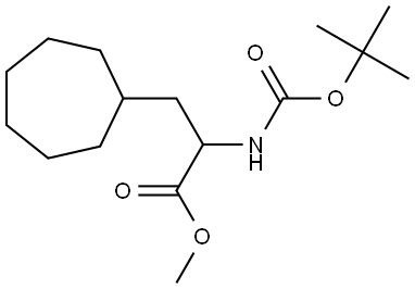 methyl 2-((tert-butoxycarbonyl)amino)-3-cycloheptylpropanoate 结构式