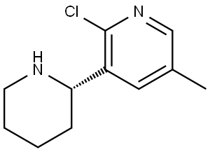 2-CHLORO-5-METHYL-3-[(2S)-PIPERIDIN-2-YL]PYRIDINE 结构式