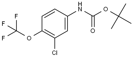 1,1-Dimethylethyl N-[3-chloro-4-(trifluoromethoxy)phenyl]carbamate 结构式