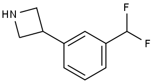 3-[3-(二氟甲基)苯基]氮杂环丁烷 结构式