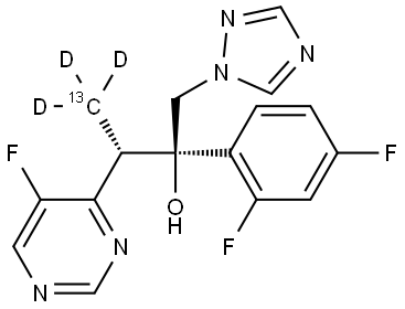 Voriconazole-13C3,d3 结构式