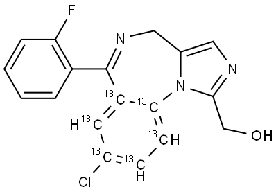 13C6]-1-羟基咪唑安定 结构式