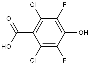 2,6-Dichloro-3,5-difluoro-4-hydroxybenzoic acid 结构式