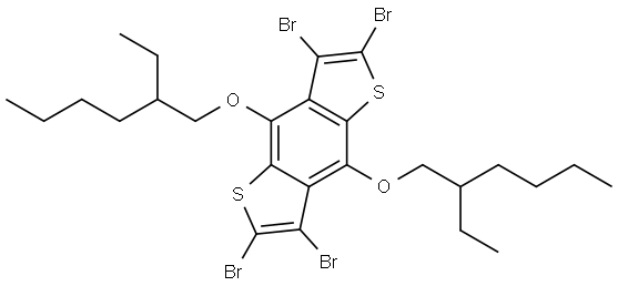 2,3,6,7-TETRABROMO-4,8-BIS((2-ETHYLHEXYL)OXY)BENZO[1,2-B:4,5-B']DITHIOPHENE 结构式