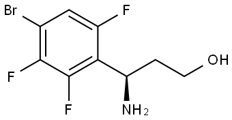 (3R)-3-amino-3-(4-bromo-2,3,6-trifluorophenyl)propan-1-ol 结构式