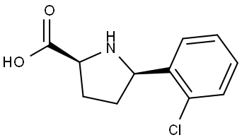 (2S,5R)-5-(2-chlorophenyl)pyrrolidine-2-carboxylic acid 结构式