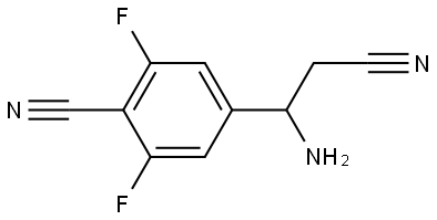 4-(1-AMINO-2-CYANOETHYL)-2,6-DIFLUOROBENZENECARBONITRILE 结构式
