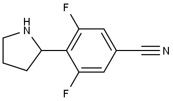3,5-DIFLUORO-4-PYRROLIDIN-2-YLBENZENECARBONITRILE 结构式