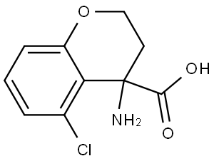 4-Amino-5-chloro-3,4-dihydro-2H-1-benzopyran-4-carboxylic acid 结构式