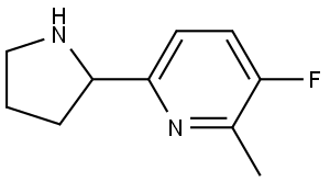 3-FLUORO-2-METHYL-6-(PYRROLIDIN-2-YL)PYRIDINE 结构式