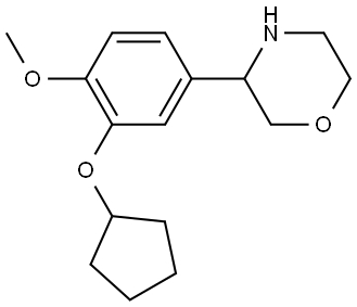 2-CYCLOPENTYLOXY-1-METHOXY-4-MORPHOLIN-3-YLBENZENE 结构式