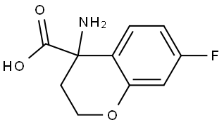 4-Amino-7-fluoro-3,4-dihydro-2H-1-benzopyran-4-carboxylic acid 结构式