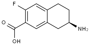 (R)-7-Amino-3-fluoro-5,6,7,8-tetrahydro-2-naphthalenecarboxylic acid 结构式