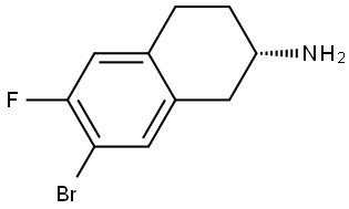 (S)-7-Bromo-6-fluoro-1,2,3,4-tetrahydro-2-naphthalenamine 结构式