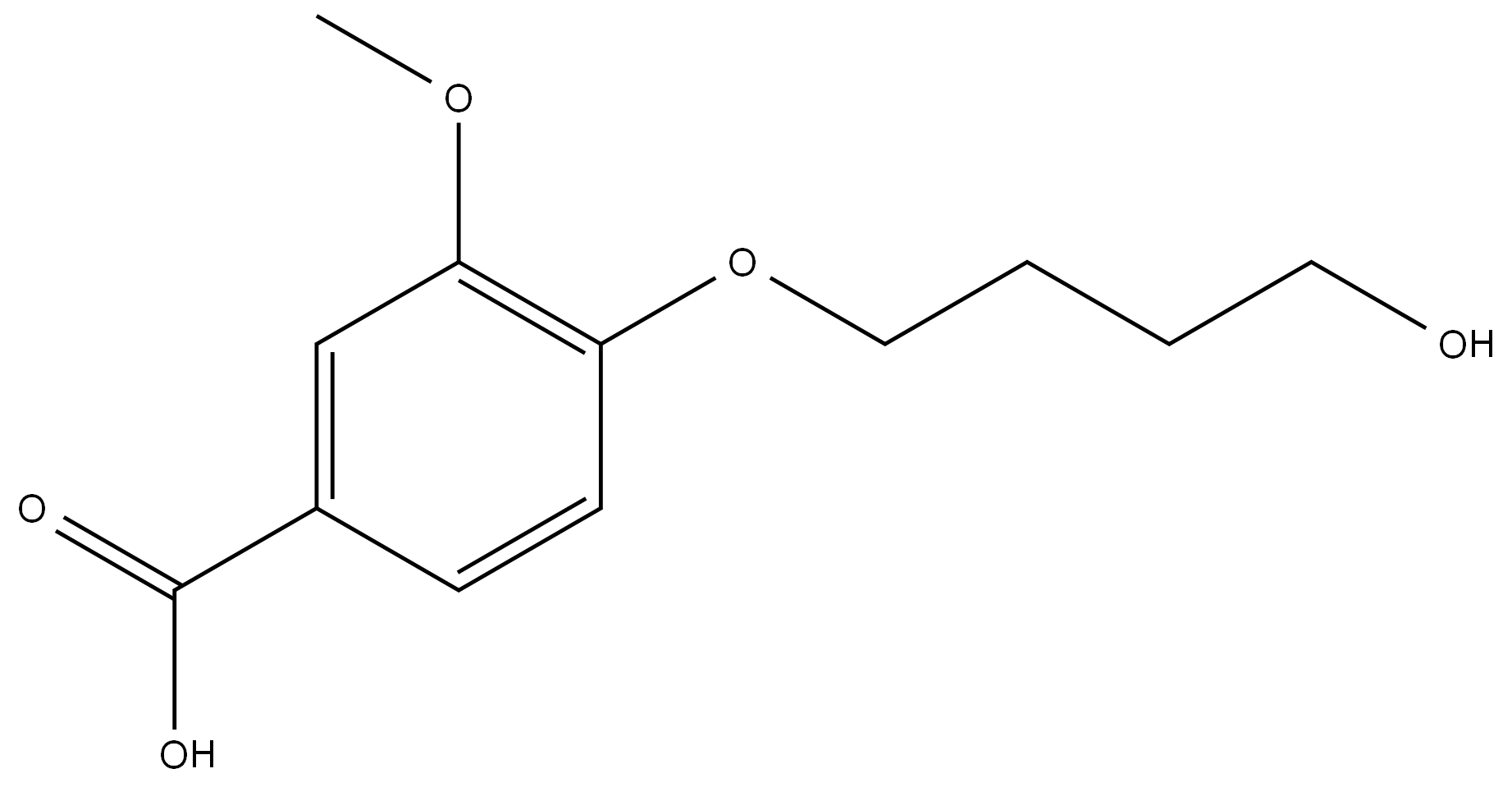 Benzoic acid, 4-(4-hydroxybutoxy)-3-methoxy- 结构式