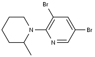 3,5-Dibromo-2-(2-methylpiperidin-1-yl)pyridine 结构式