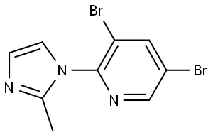 3,5-Dibromo-2-(2-methyl-1H-imidazol-1-yl)pyridine 结构式