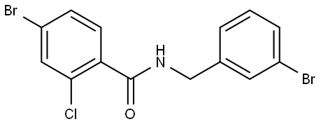 4-Bromo-N-[(3-bromophenyl)methyl]-2-chlorobenzamide 结构式