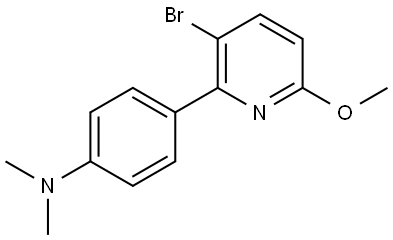 4-(3-Bromo-6-methoxy-2-pyridinyl)-N,N-dimethylbenzenamine 结构式