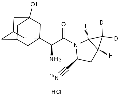 [15N,2H2]-沙格列汀盐酸盐 结构式