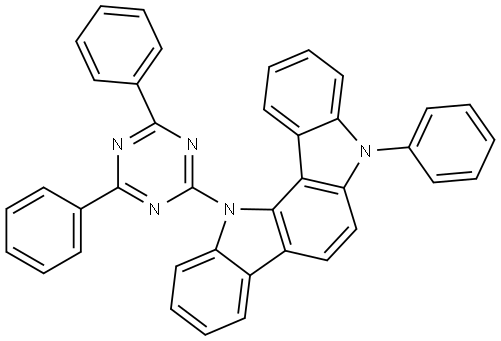 Indolo[3,2-a]carbazole, 12-(4,6-diphenyl-1,3,5-triazin-2-yl)-5,12-dihydro-5-phenyl- 结构式