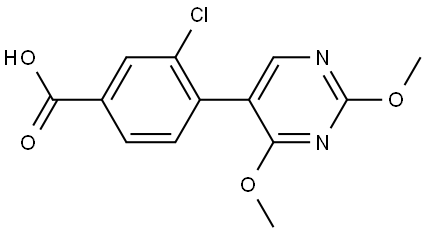 3-Chloro-4-(2,4-dimethoxy-5-pyrimidinyl)benzoic acid 结构式