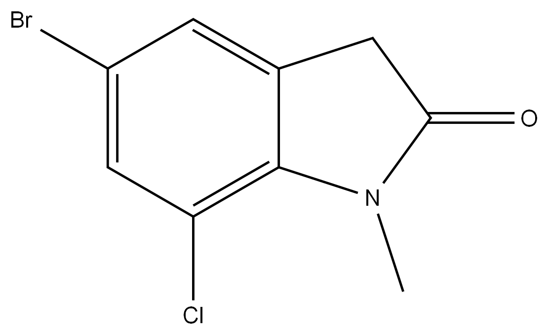 5-bromo-7-chloro-1-methylindolin-2-one 结构式