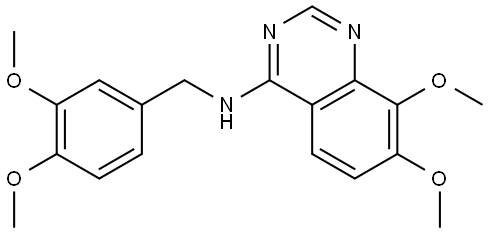 4-Quinazolinamine, N-[(3,4-dimethoxyphenyl)methyl]-7,8-dimethoxy- 结构式