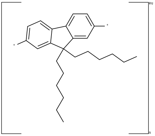 聚(9,9-二己基芴基-2,7-二基) 结构式