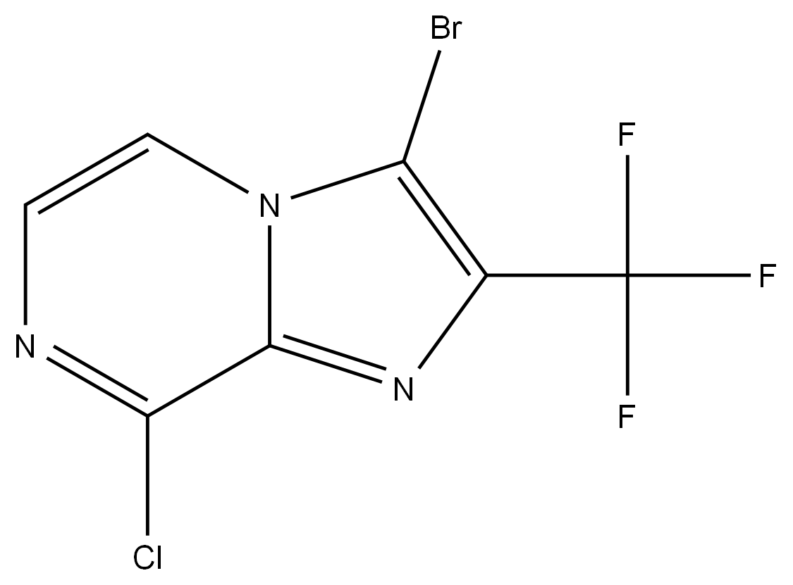 3-溴-8-氯-2-(三氟甲基)咪唑并[1,2-A]吡嗪 结构式