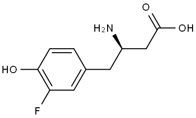 (R)-3-amino-4-(3-fluoro-4-hydroxyphenyl)butanoic acid 结构式