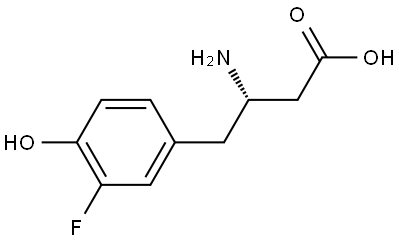 (S)-3-amino-4-(3-fluoro-4-hydroxyphenyl)butanoic acid 结构式