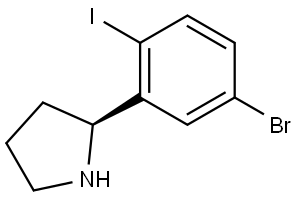 (2S)-2-(5-bromo-2-iodophenyl)pyrrolidine 结构式